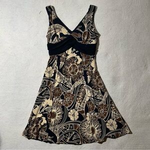 Madison Leigh Petite Women's 6 Brown and Black Floral Bohemian Whimsygoth Dress